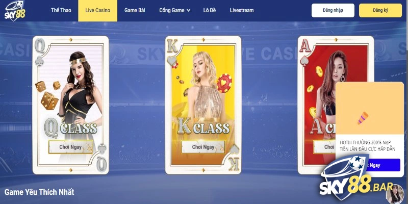 Sòng bài casino tại Sky88